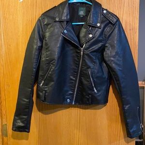 Black faux leather jacket
